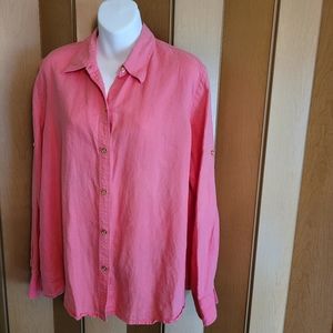 Lauren Ralph Lauren Womens Long Sleeve Button  Down Shirt, size XL, 100%…